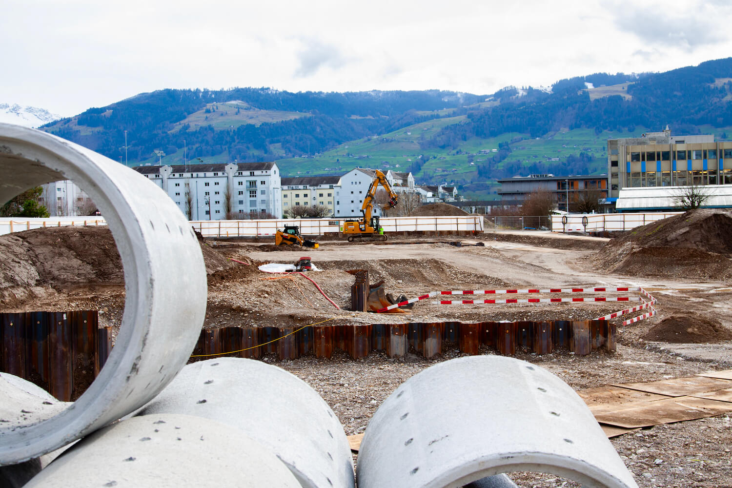 Tiefbauarbeiten Zentrum Schachen